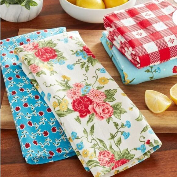 New The Pioneer Woman Sweet Rose Kitchen Towels, Set of 4: - Picture 1 of 7